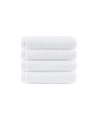 Diagonal Ribbed Cotton 4-Pc. Hand Towel Set
