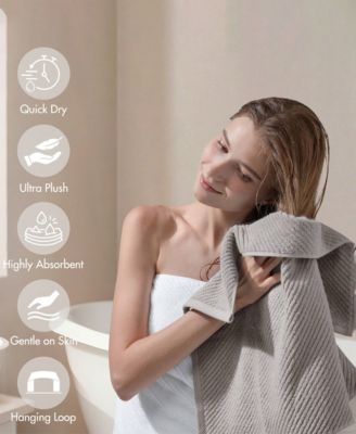 Diagonal Ribbed Cotton 4-Pc. Hand Towel Set