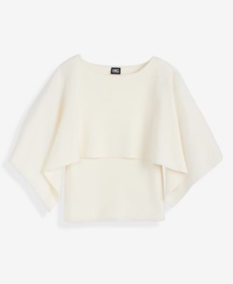 Women's Asymmetrical Cape Overlay Sweater, Macy's Exclusive