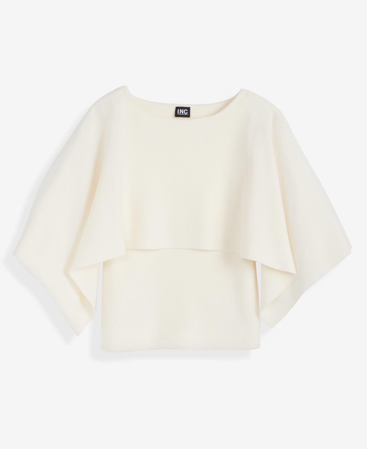 Inc International Concepts Women's Asymmetrical Cape Overlay Sweater, Macy's Exclusive In White