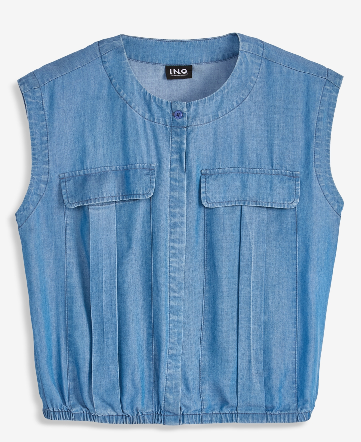 I.n.c. International Concepts Women's Extended-Shoulder Chambray Utility Shirt, Macy's Exclusive