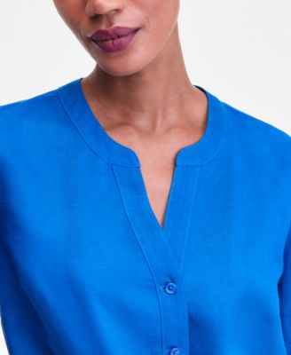 Women's Tie-Front Button-Up Blouse, Macy's Exclusive