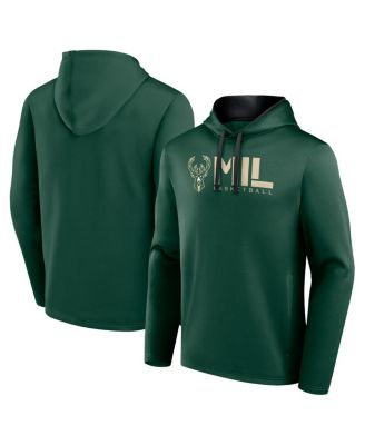 Logo Athletic - Men's Hunter Green Milwaukee Bucks Head Start Pullover Hoodie