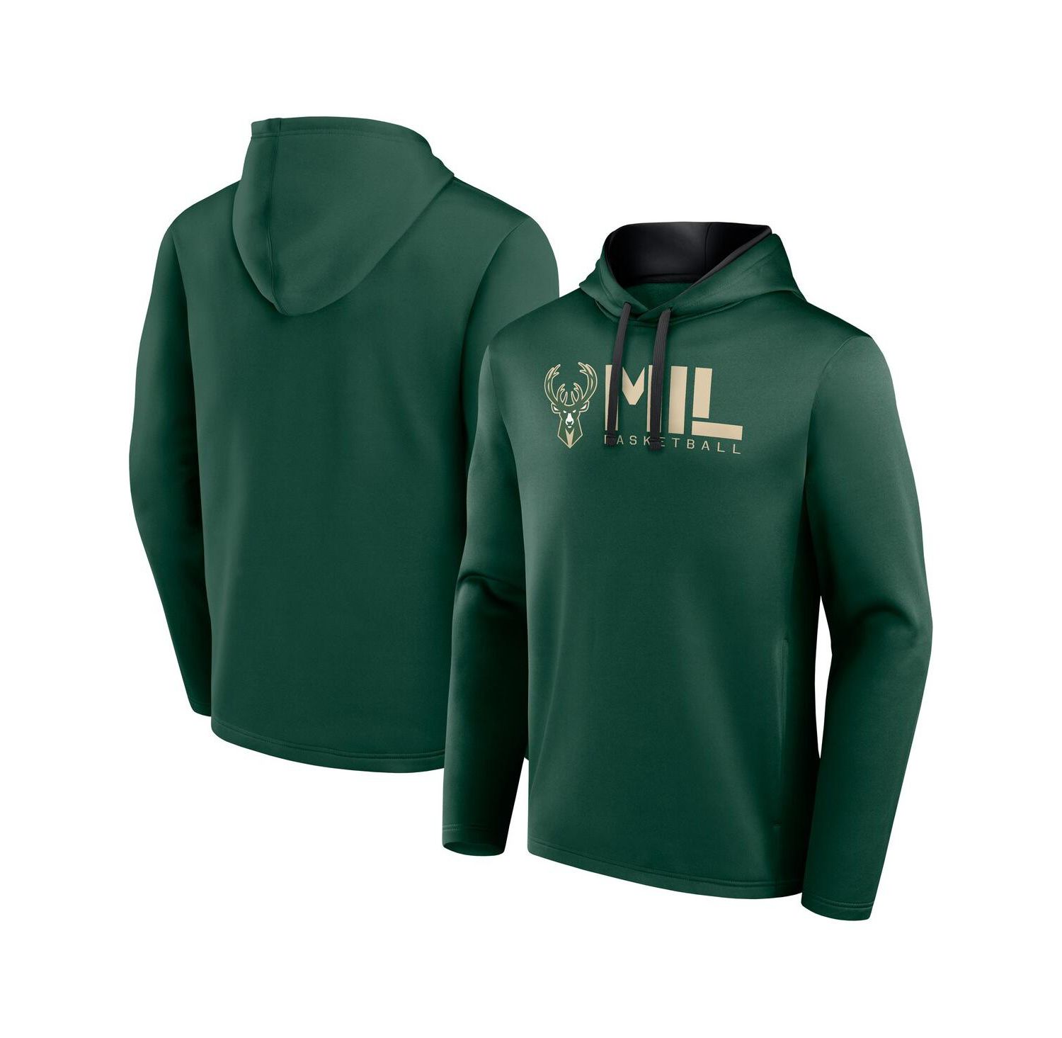 Men's Hunter Green Milwaukee Bucks Head Start Pullover Hoodie