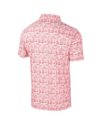 Men's Red Wisconsin Badgers It's Time Allover Print Polo Shirt