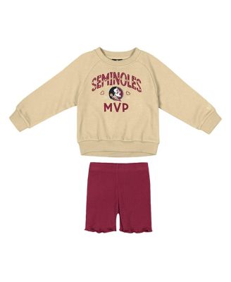 Colosseum - Girls Toddler Gold/Garnet Florida State Seminoles Beta Fleece Sweatshirt and Shorts Set