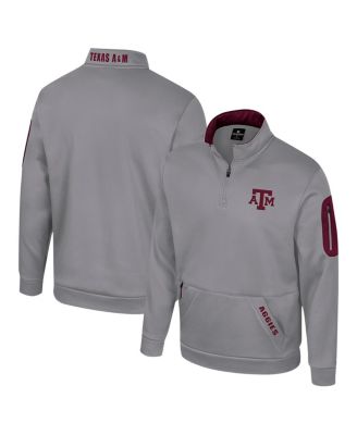 Colosseum - Men's Gray Texas A&M Aggies Mainframe Quarter-Zip Fleece Jacket