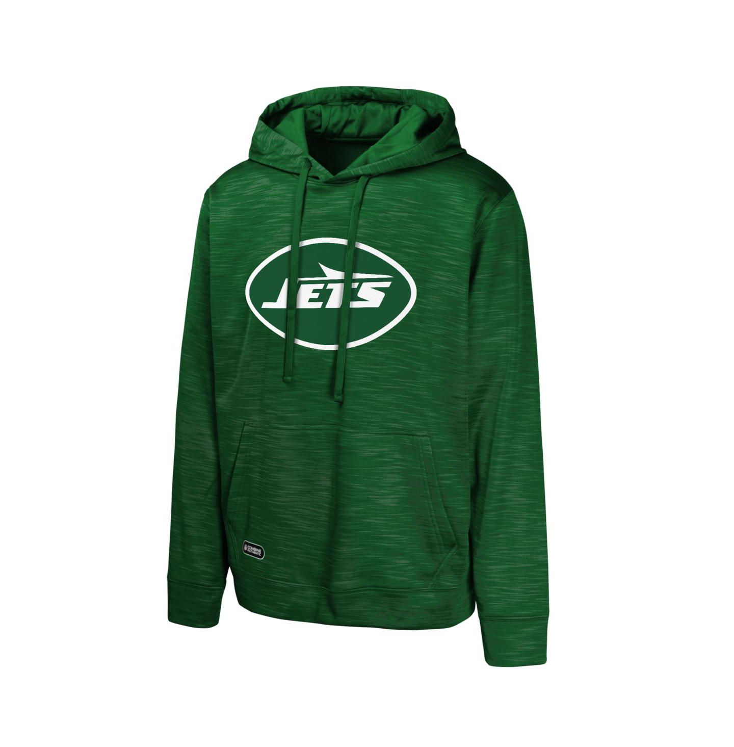 Мужское худи Outerstuff Green New York Jets Streak Fleece Pullover — фото 2