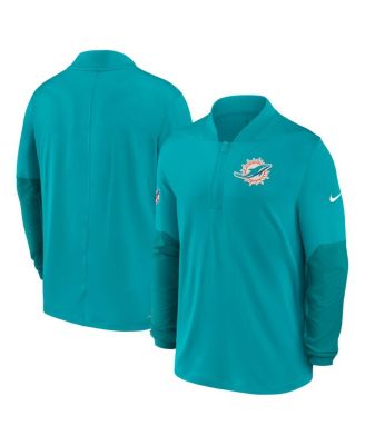 Men's Aqua Miami Dolphins Sideline Dri-FIT Half-Zip Pullover