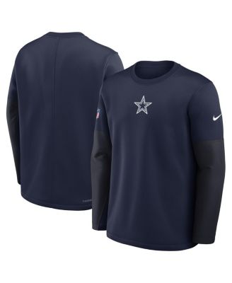 Nike - Men's Navy Dallas Cowboys Sideline Coach Therma-FIT Long Sleeve T-Shirt