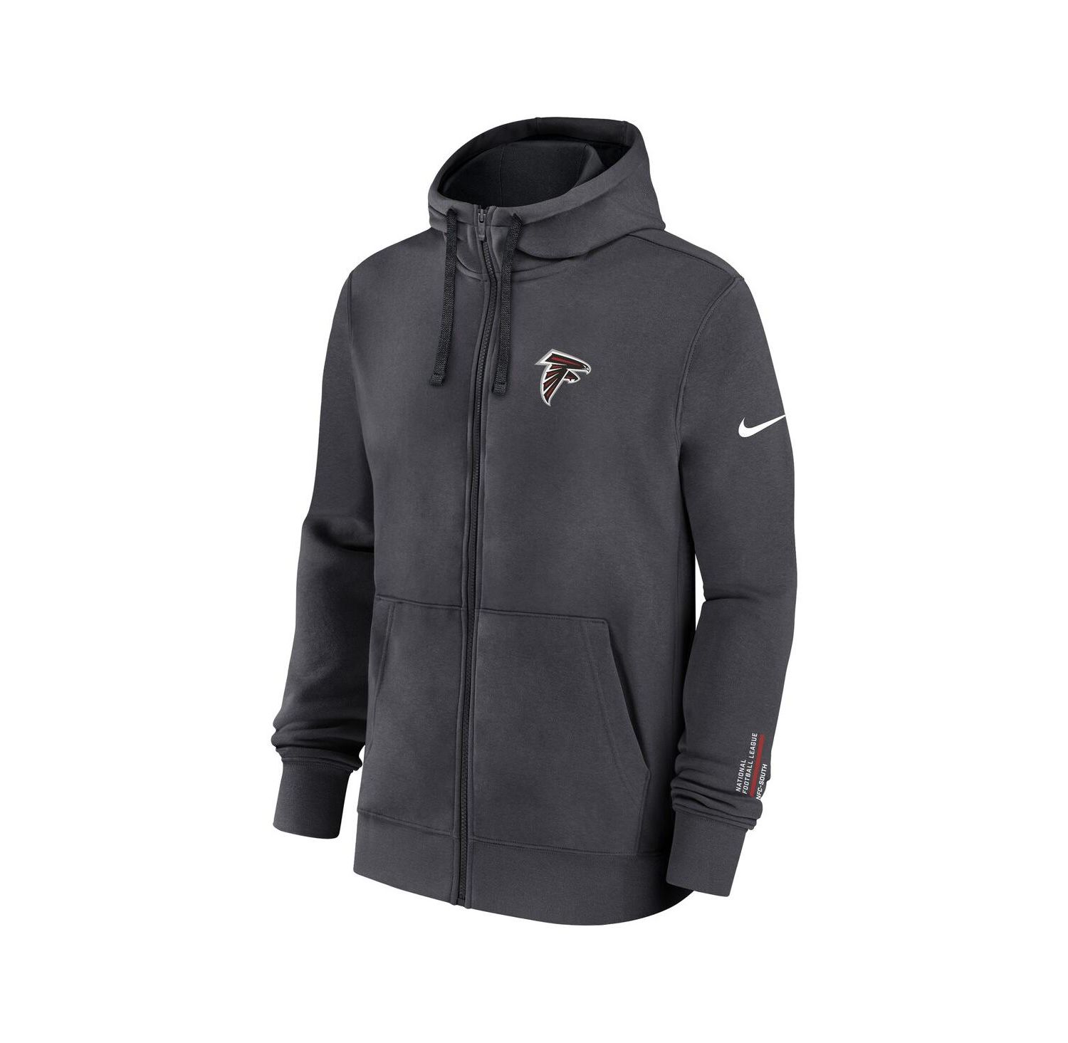 Men's Anthracite Atlanta Falcons Primetime Club Full-Zip Hoodie