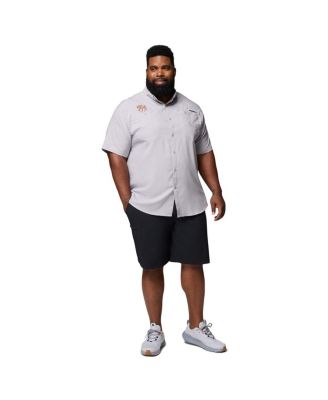 Men's Gray LSU Tigers Big Tall Tamiami Omni-Shade Button-Down Shirt