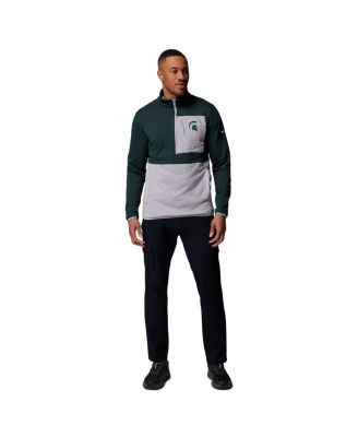 Men's Green/Gray Michigan State Spartans Hike Omni-Wick Half-Zip Pullover Sweatshirt