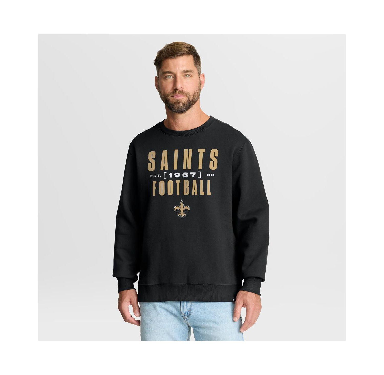 Men's Black New Orleans Saints Powerful Throw Legacy Pullover Sweatshirt
