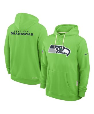 Men's Neon Green Seattle Seahawks Sideline Standard Issue Initial Home Dri-FIT Hoodie