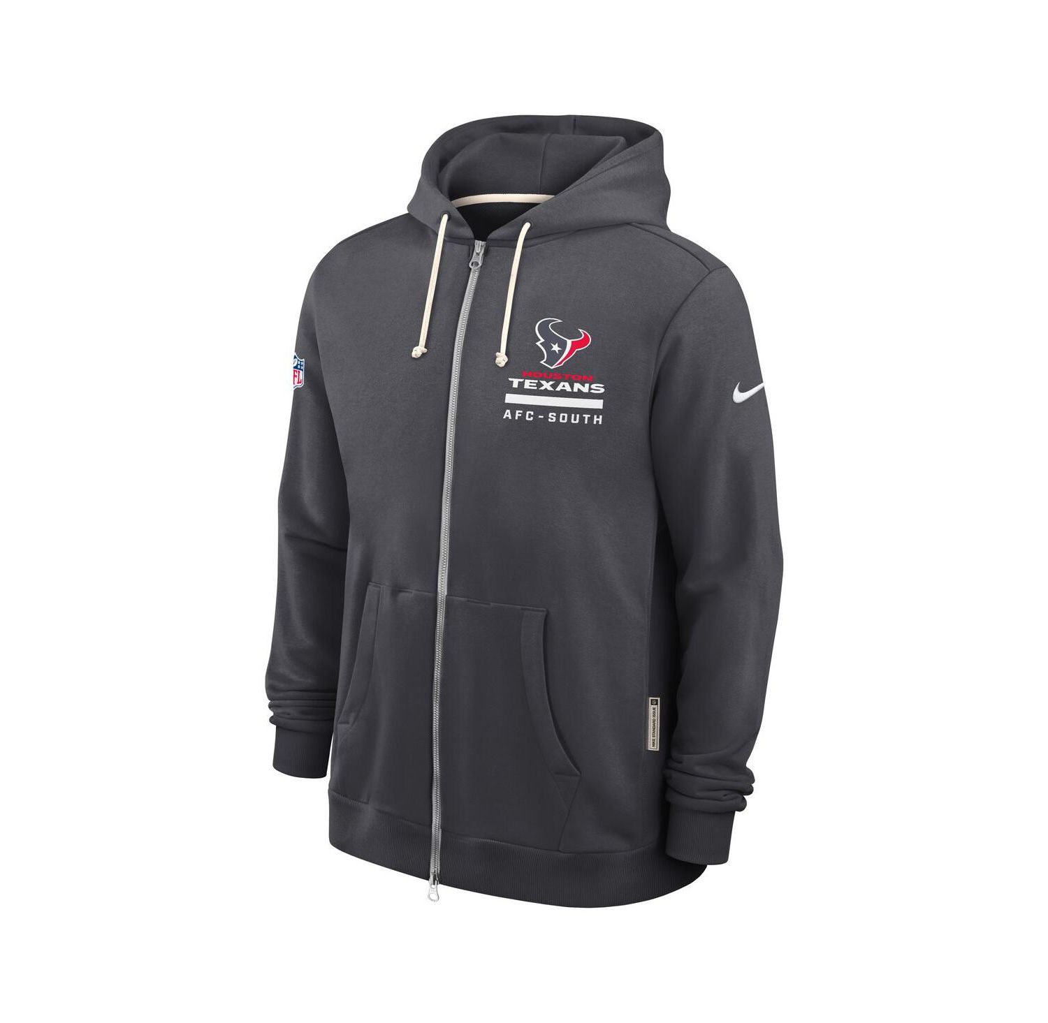 Men's Anthracite Houston Texans Sideline Standard Issue Utility Player Dri-FIT Full-Zip Hoodie