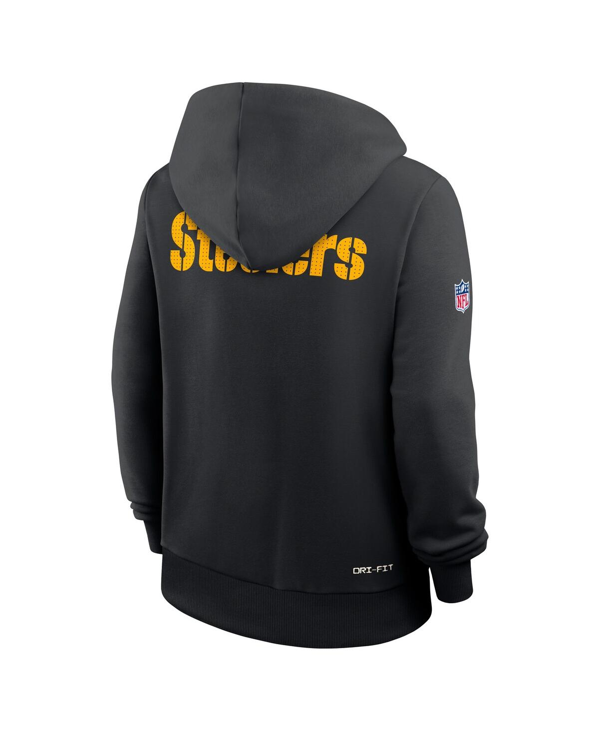 Nike Women's Black Pittsburgh Steelers Sideline Standard Issueâ Initial Homeâ Dri-fit Hoodie In Black