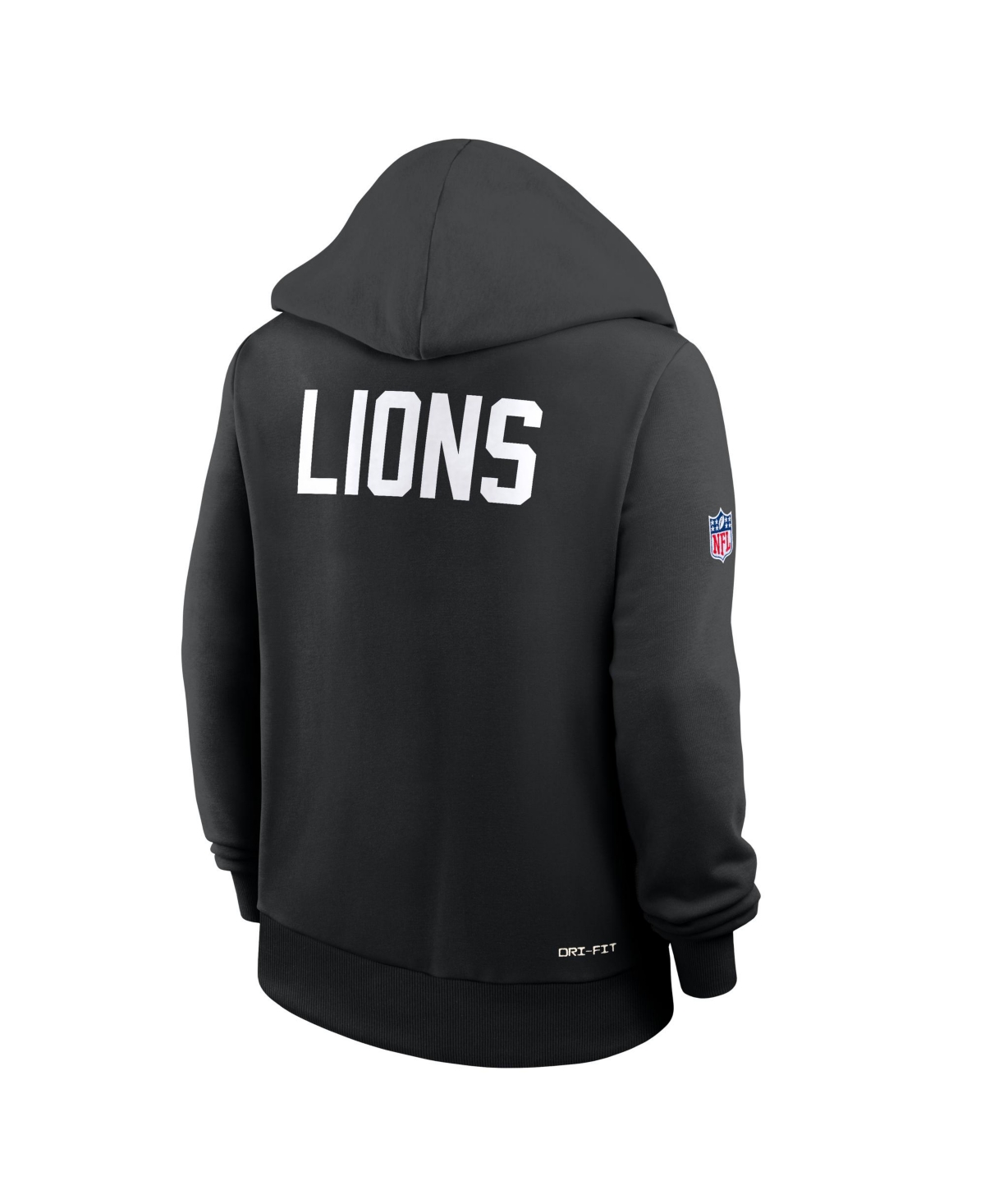 Nike Women's Black Detroit Lions Throwback Sideline Standard Issue Dri-fit Hoodie In Black