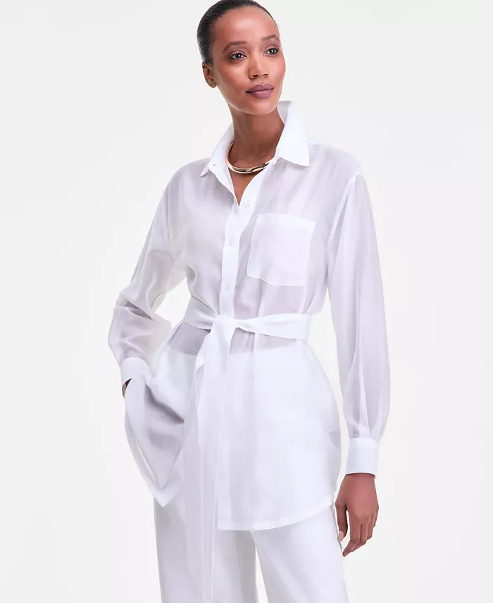 Women's Sash-Tie Tunic Shirt - thumbnail 4