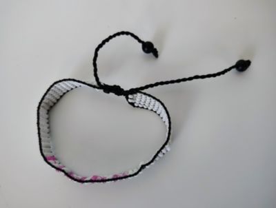 Breast Cancer Awareness Bracelet – White with Pink HOPE