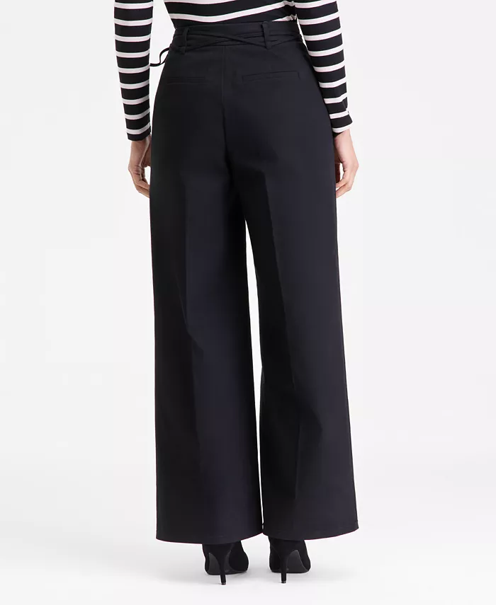 Women's Cotton Blend High-Rise Wide-Leg Pants - thumbnail 6