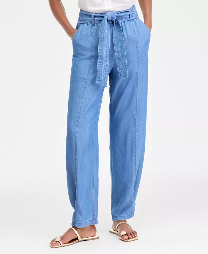 Women's Tie-Waist Chambray Pants