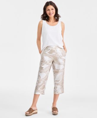 Petite Flat-Front Crop Pants, Macy's Exclusive