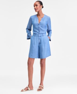 Women's Linen-Blend Bermuda Shorts, Macy's Exclusive