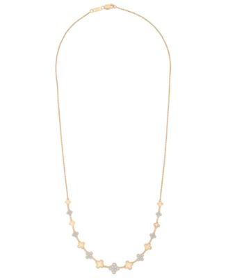Diamond Clover Necklace (1/2 ct. t.w.) in 14K Yellow Gold, Macy's Exclusive