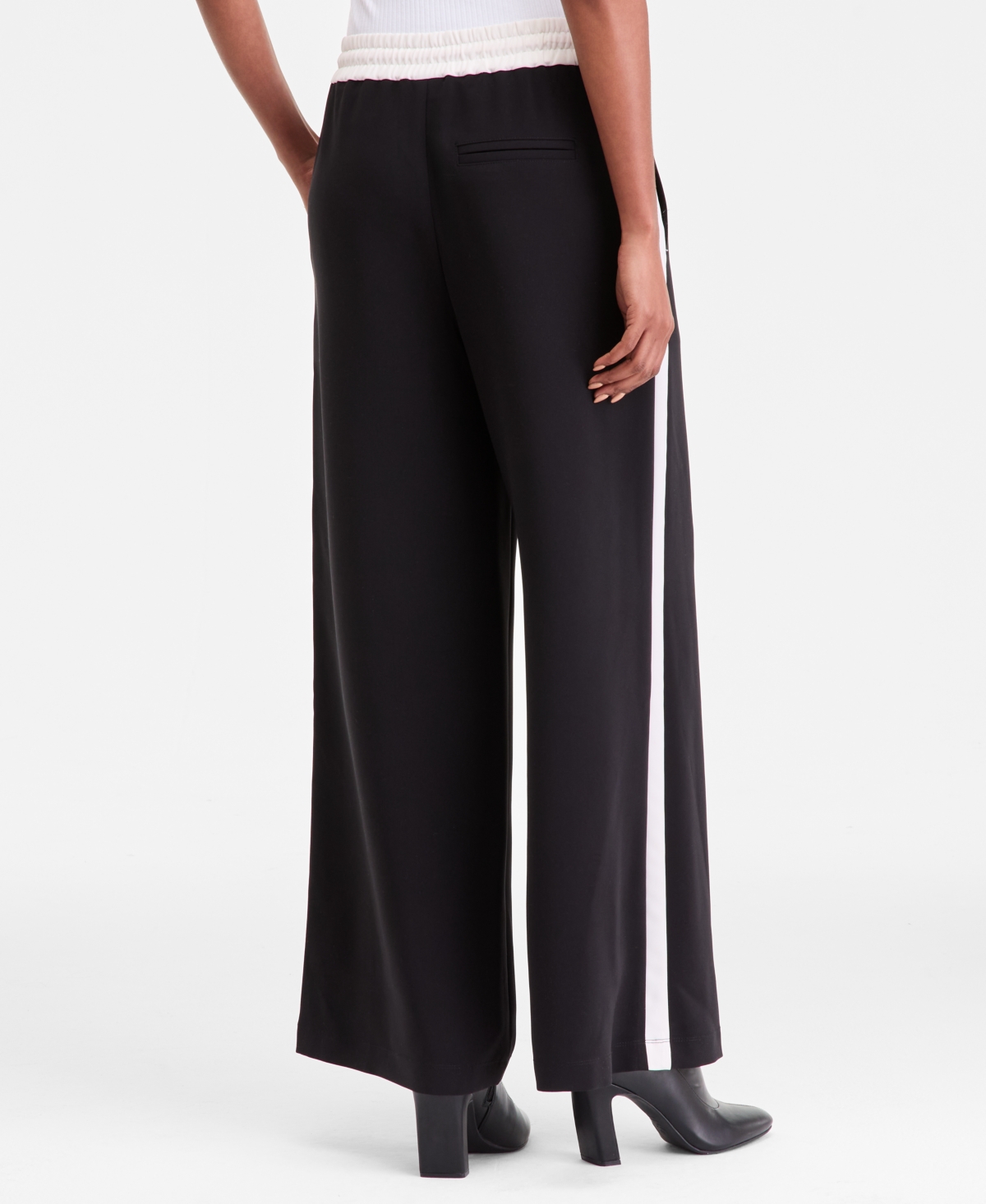 I.n.c. International Concepts Women's Side-Stripe Drawstring Wide-Leg Pants, Macy's Exclusive