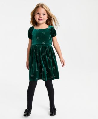 Blueberi Boulevard - Girls 2T-6X Short-Sleeve Stretch Velvet Dress