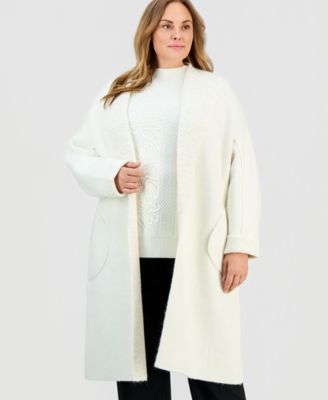 Plus Size Front Pocket Long Cardigan