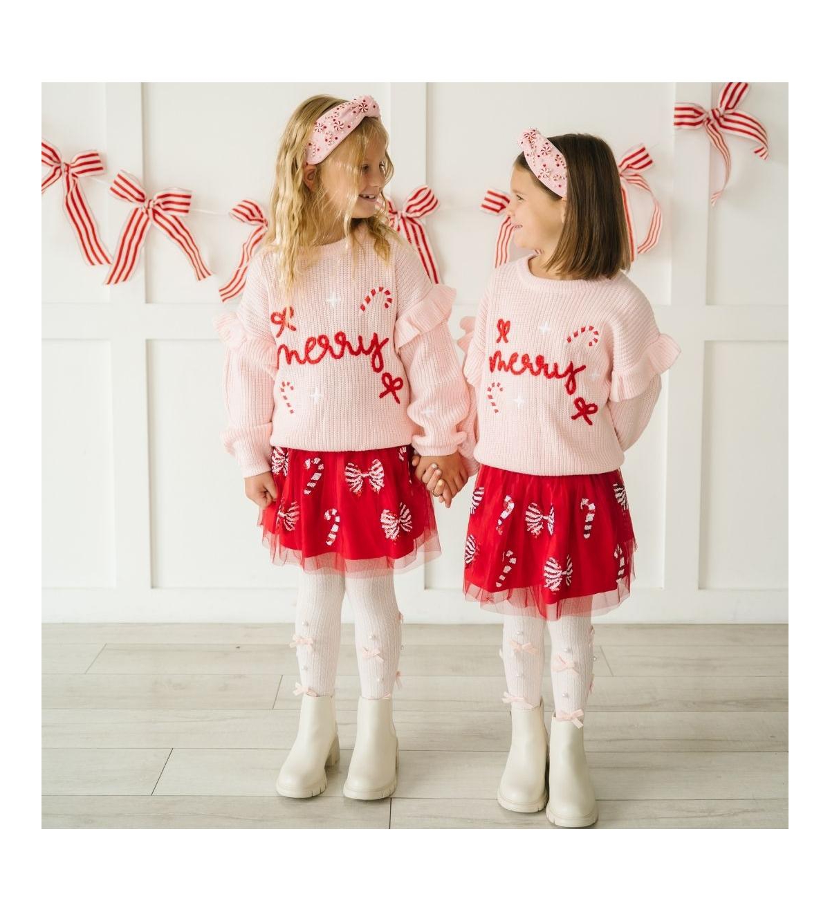 Sweet Wink Baby Girls Coquette Merry Christmas Knit Sweater