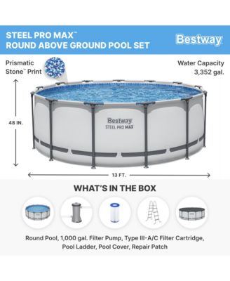 Steel Pro MAX 13'x48" Round Above Ground Swimming Pool with Pump & Cover