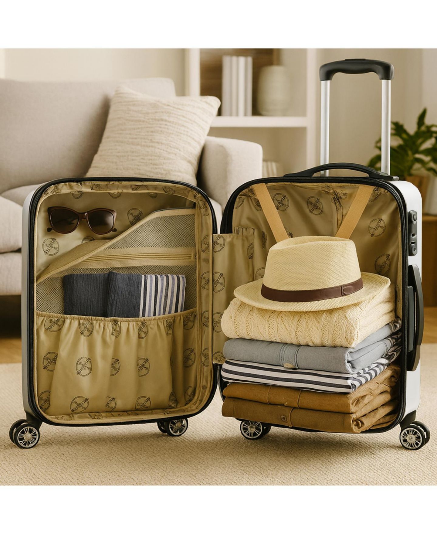 Чемоданы World Traveler Butterfly 2-piece Hardside Carry-on Spinner Luggage Set — фото 5
