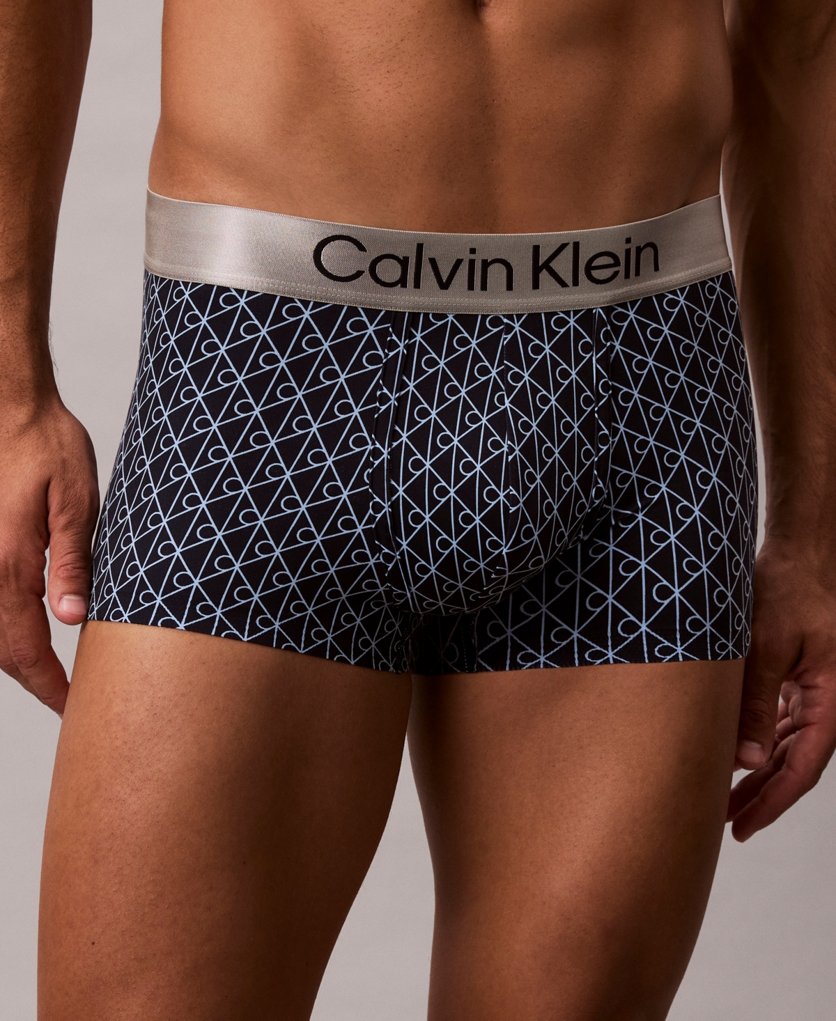 Calvin Klein Men's Logo Trunks In Gray