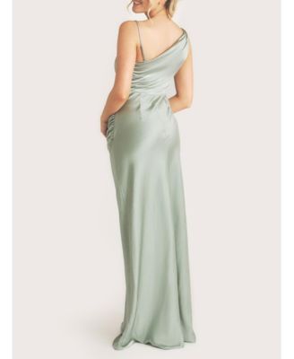 Cowl Front Asymmetric Bridesmaid Dress