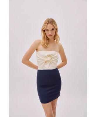 Women's Hazel Linen Twist Mini Dress