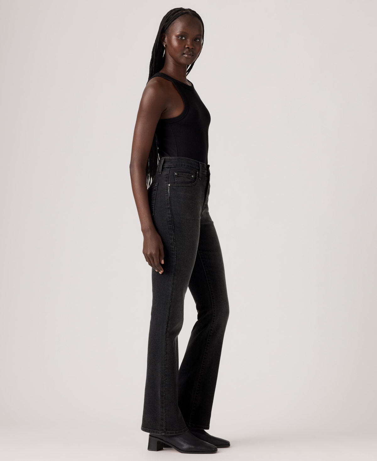 Levi's 725 High-waist Classic Stretch Bootcut Jeans In Black