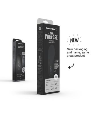 Men's All-Purpose Support Low Arch Insoles (Black) - Trim-To-Fit Orthotic Inserts - Professional Grade - 7.5-9 Men / 8.5-10 Women