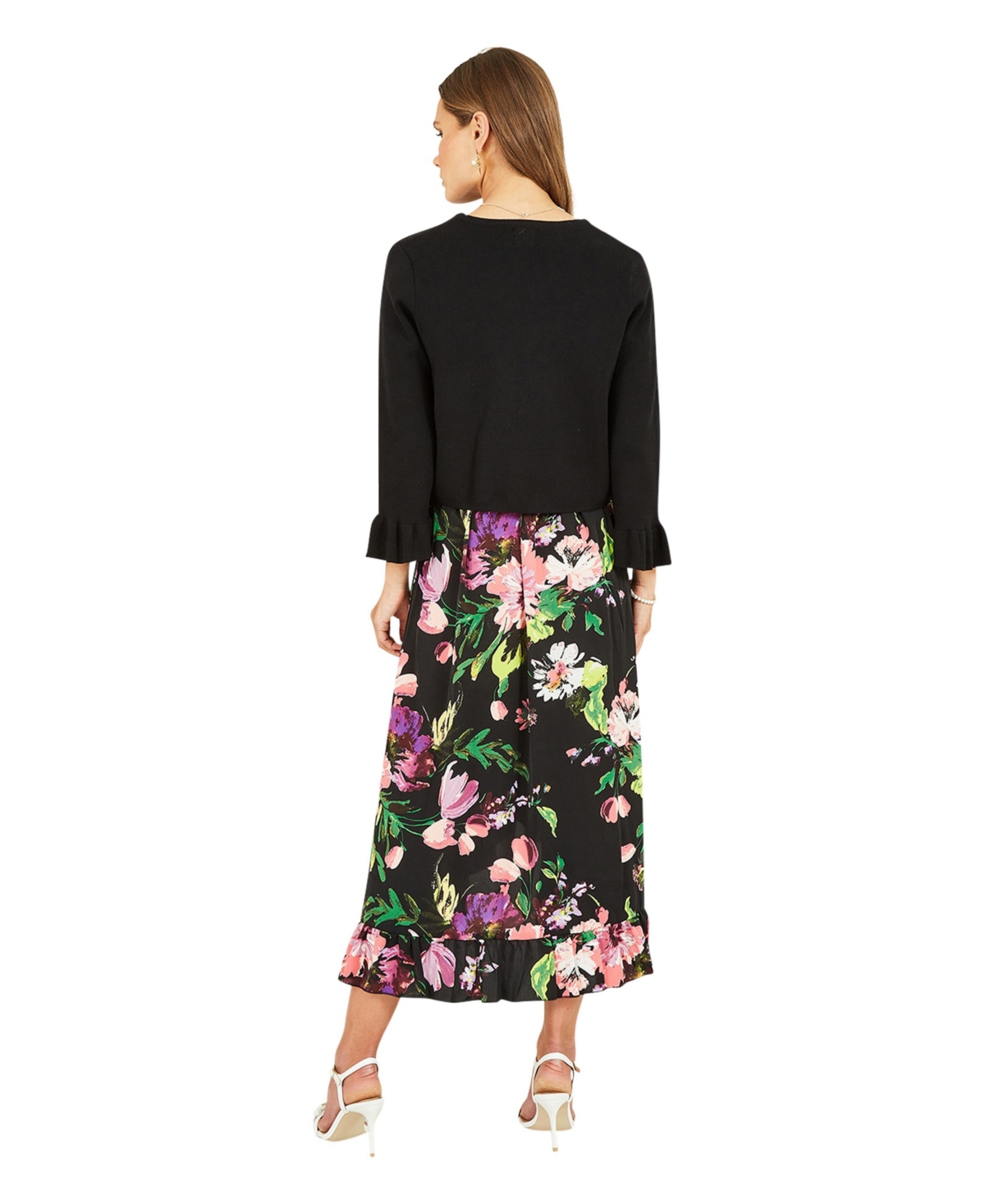 Yumi Women's Cropped Cardigan With Bell Sleeves