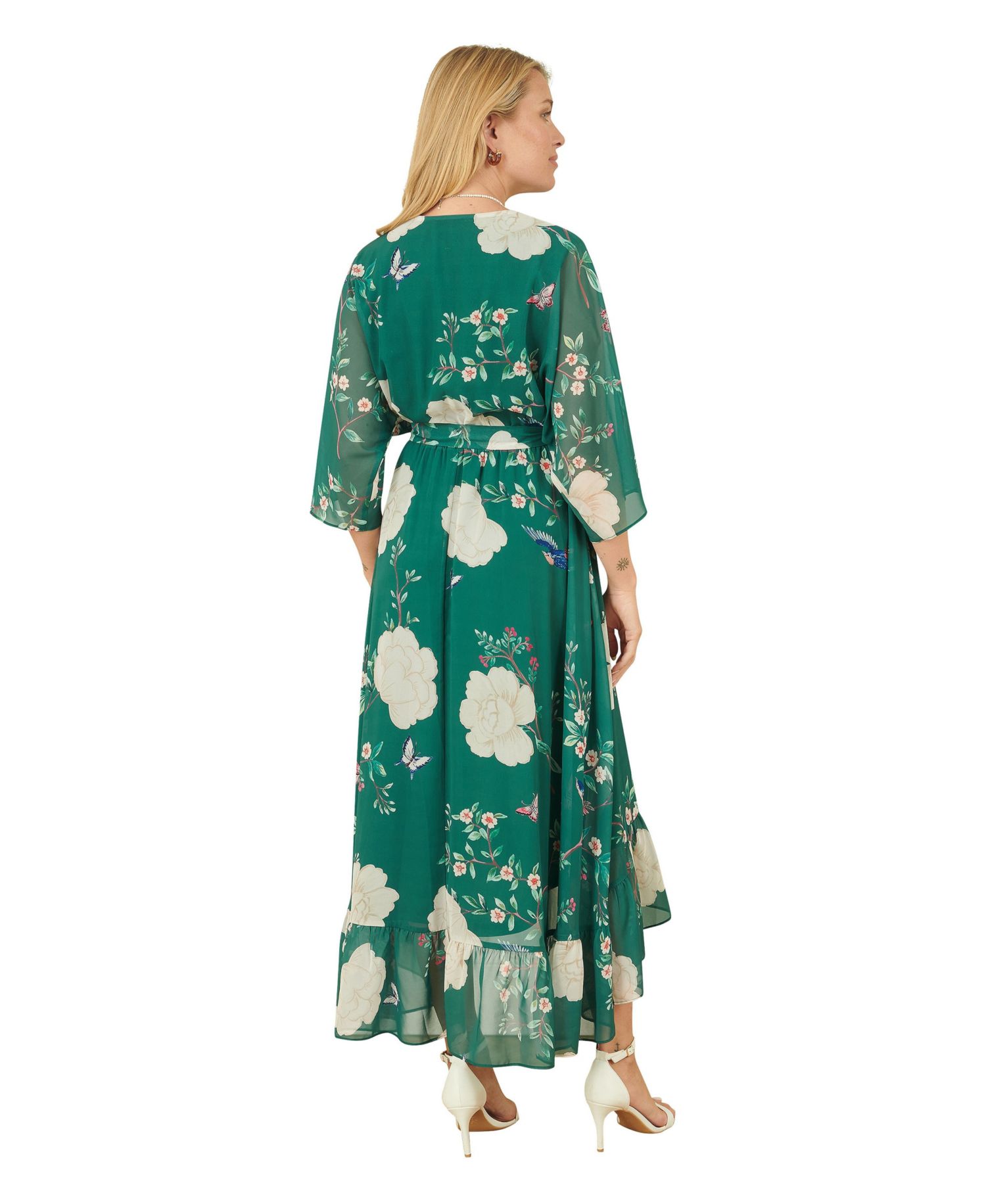 Women's Midi Dip Hem Wrap Dress