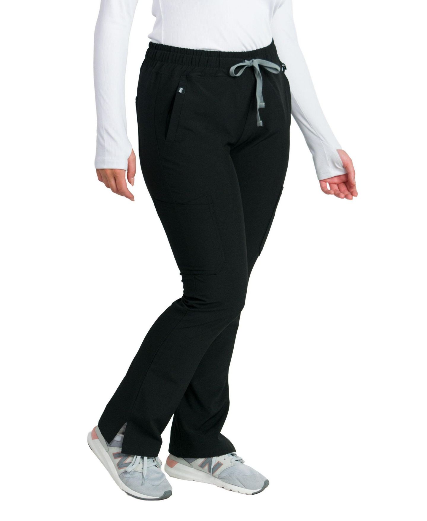 Женские брюки Medgear Slim 4-Way Stretch Scrubs with 8 Pockets, цвет: Чёрный — фото 2