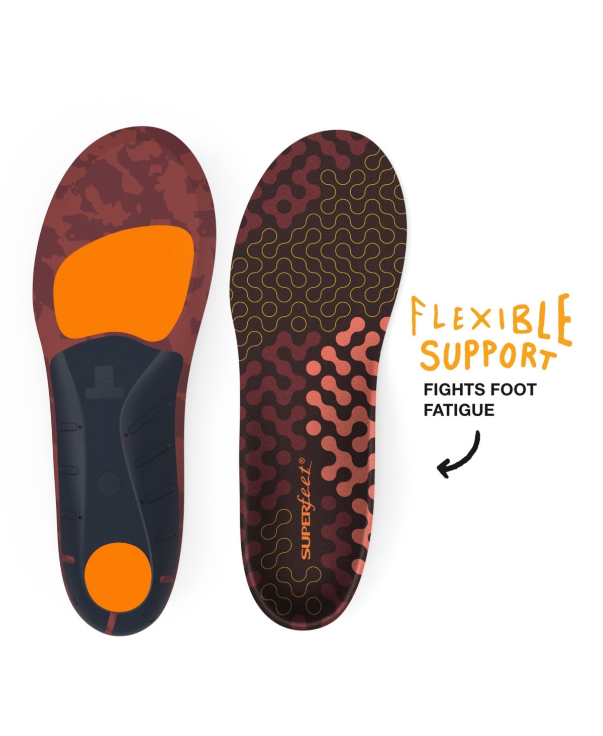 Superfeet Men's Adapt Run Flexible Shoe Inserts & Athletic Running Insoles, Tandori Spice, 5.5-7 Men / 6.5-8 Women