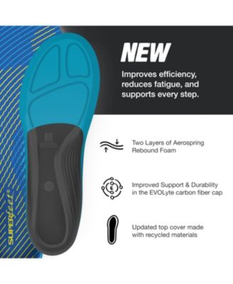 Men's Run Support Medium Arch (V2) Insoles - Trim-to-Fit Carbon Fiber Orthotic Shoe Inserts for Running Shoes - 13.5-15 Men