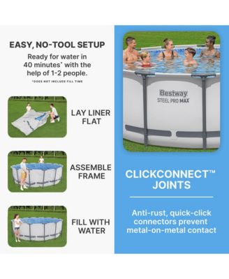 Steel Pro MAX 14'x48" Round Above Ground Swimming Pool with Pump & Cover