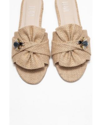 Daphne Raffia Bow Slide Sandal (Women)