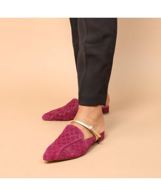 Women's Burgundy Suede Twiggy Customizable Loafer Slide