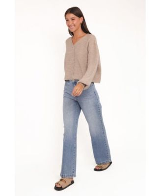 Women's Sybil Button Front Cardigan - Mushroom XL