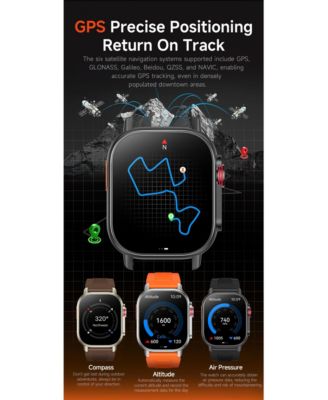 2.01" HD Screen Smart Watch for Women Men Outdoor Sport Multifunctional With GPS Health Monitoring, Bluetooth Calling, IP68 -Orange